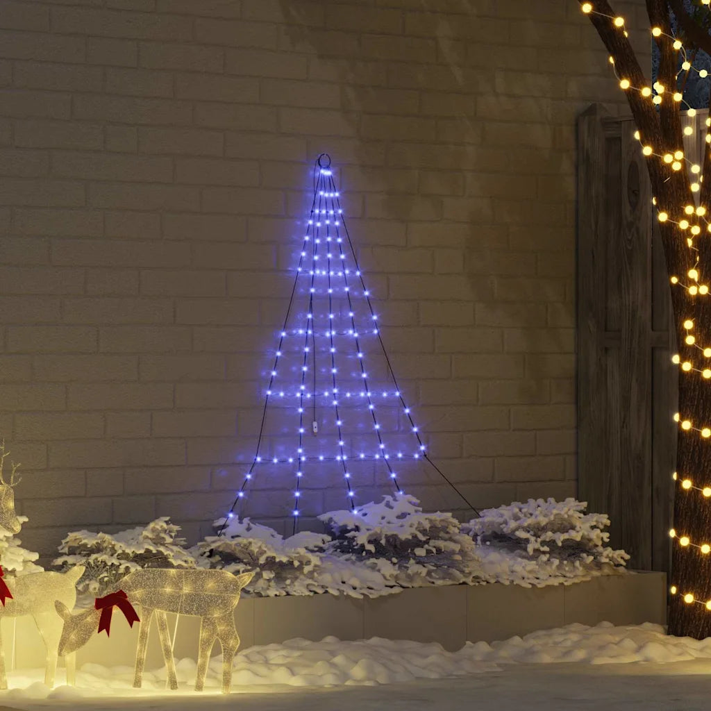 Albero di Natale LED blu a forma di cono con picchetti per fissarlo al terreno
