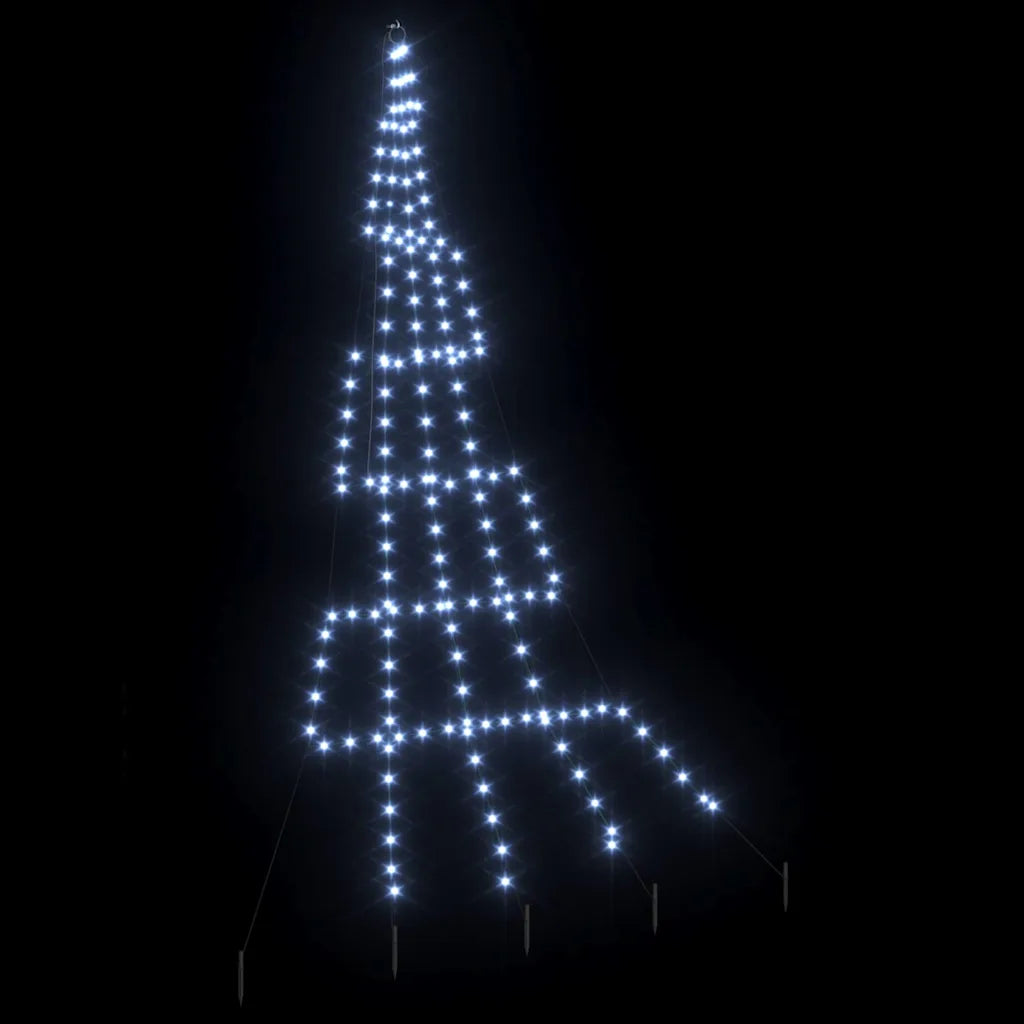 Albero di Natale LED con luci bianche fredde, sagoma a cono, punti luminosi