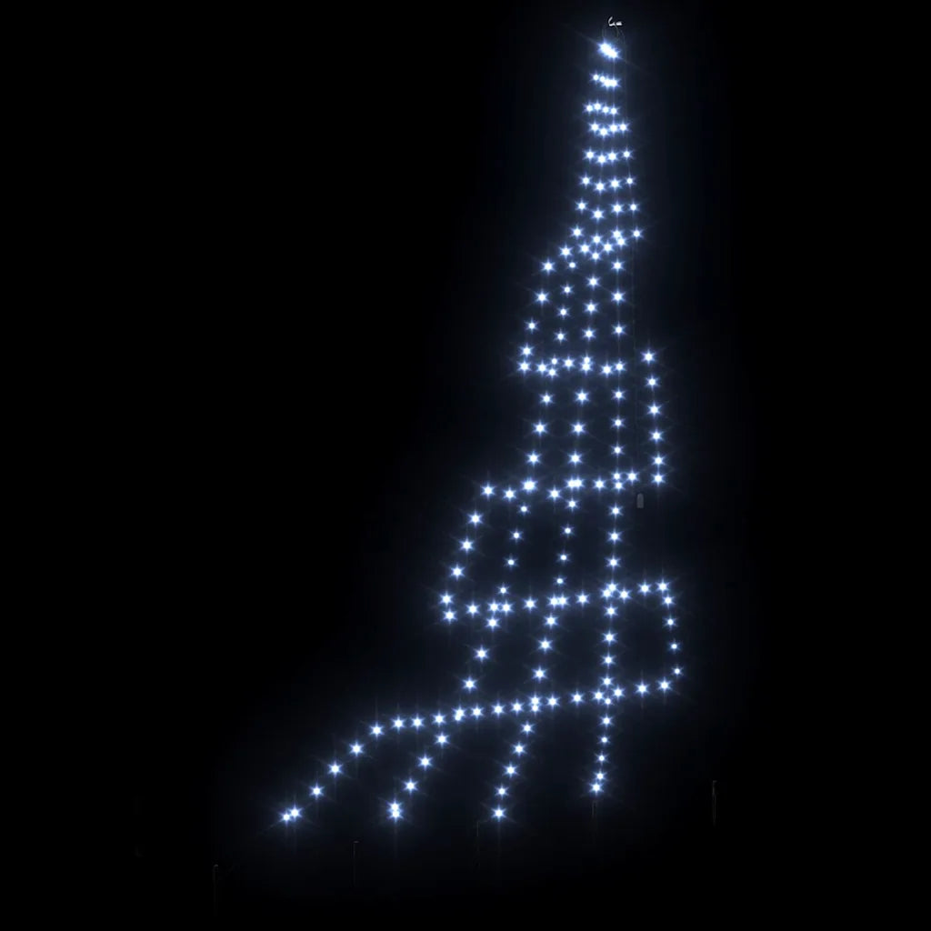 Albero di Natale LED con luci bianche fredde a forma di cono su aste