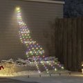 Albero di Natale LED multicolore con picchetti per terreno, sagoma a cono e luci colorate