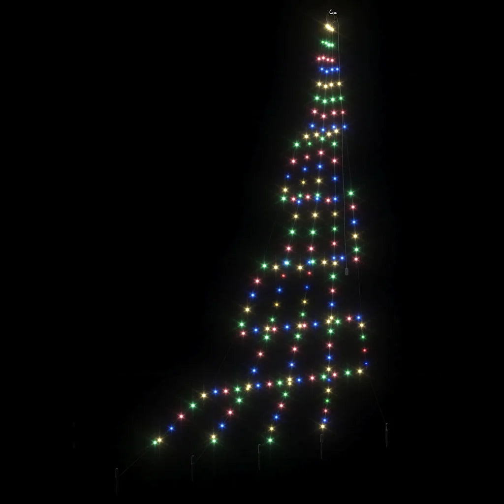 Albero di Natale LED multicolore a cono con luci, prospettiva obliqua