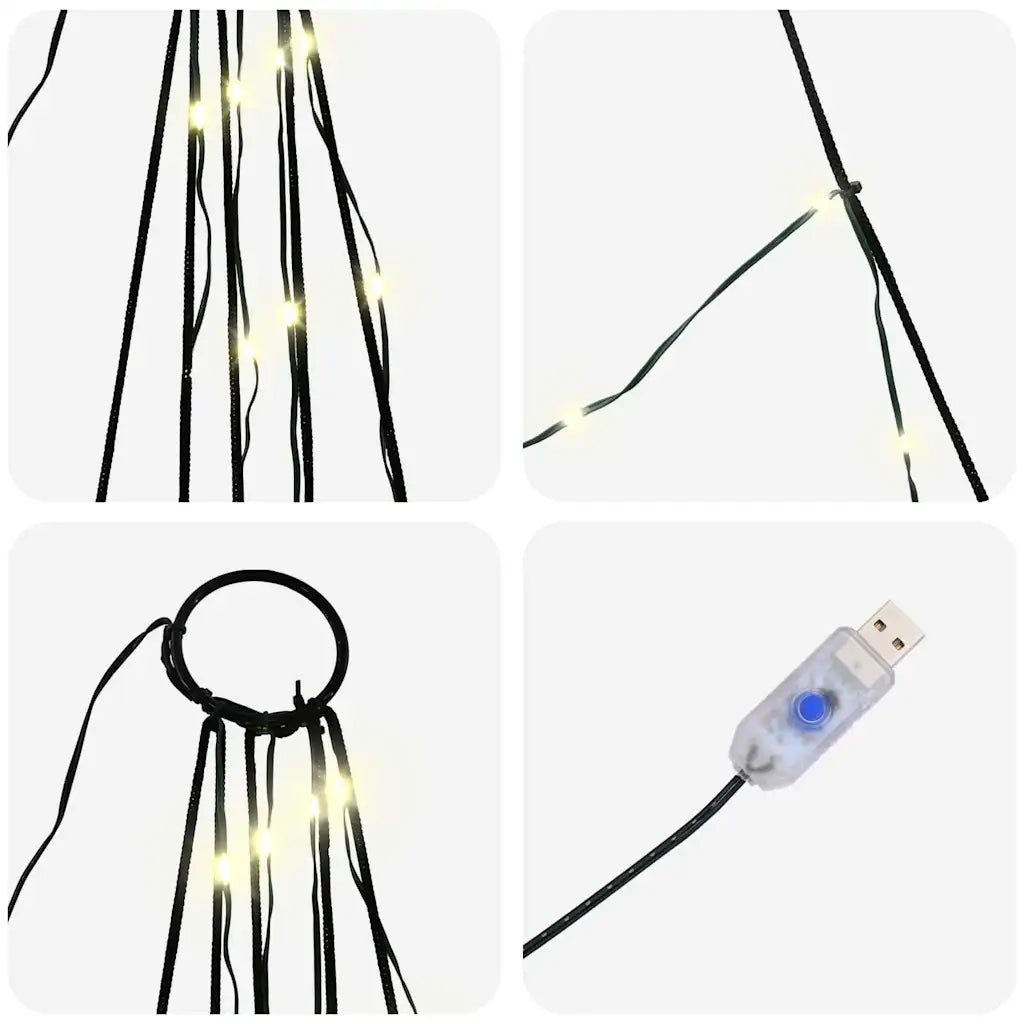Albero di Natale LED con cavo e centralina USB, dettagli dei fili luminosi