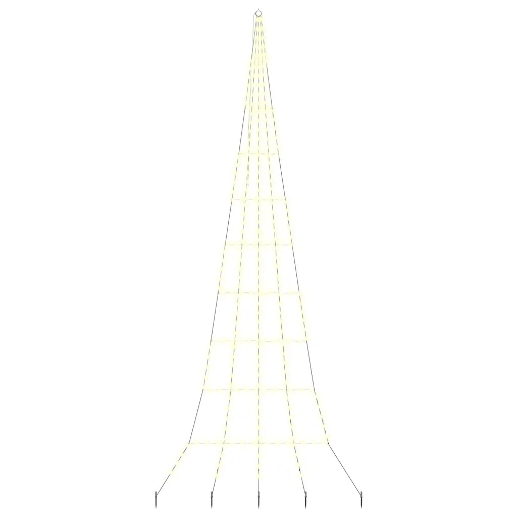 Albero di Natale LED bianco caldo a struttura con picchetti per il terreno