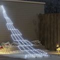 Albero di Natale LED bianco freddo con picchetti da terra, sagoma a cono luminosa