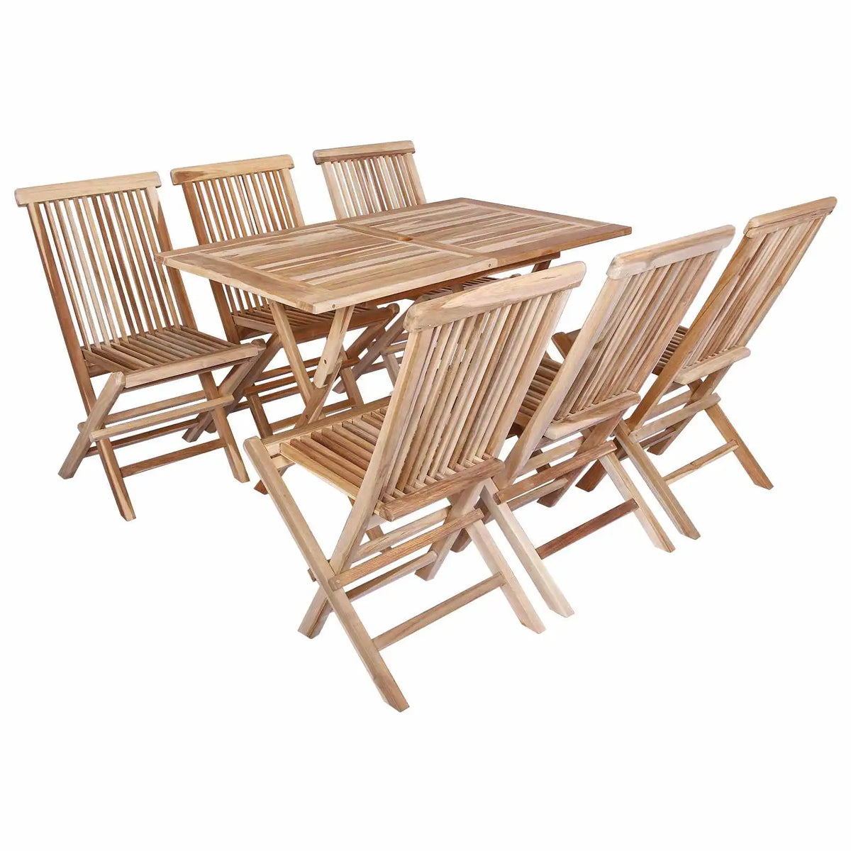 Set da giardino in legno con tavolo e 4 sedie impilabili
