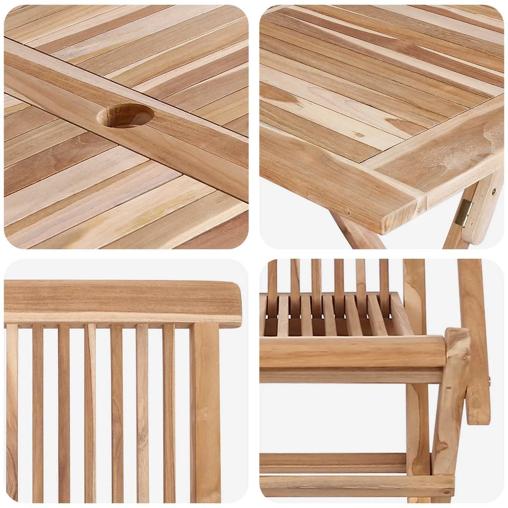 Dettagli del legno di teak: angoli, venature e parti di giunzione
