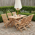 Set mobili da giardino in teak: tavolo con 4 sedie e ombrellone
