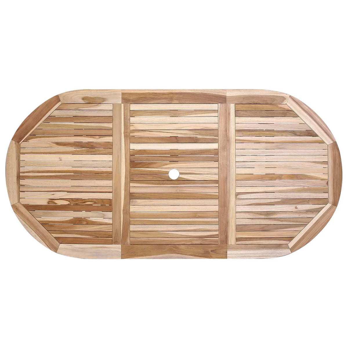 Mobile da giardino in teak con ante a doghe e maniglia tonda