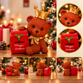 Orsetto di Natale marrone con corona dorata e cassetta rossa Magic Letters