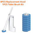 Spazzola WC 3 in 1 con manico bianco e testine blu di ricambio