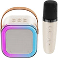 Cassa karaoke portatile con altoparlante quadrato LED e microfono Bluetooth grigio