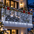 Tenda luminosa LED a cascata bianco freddo, 9 m, per balcone
