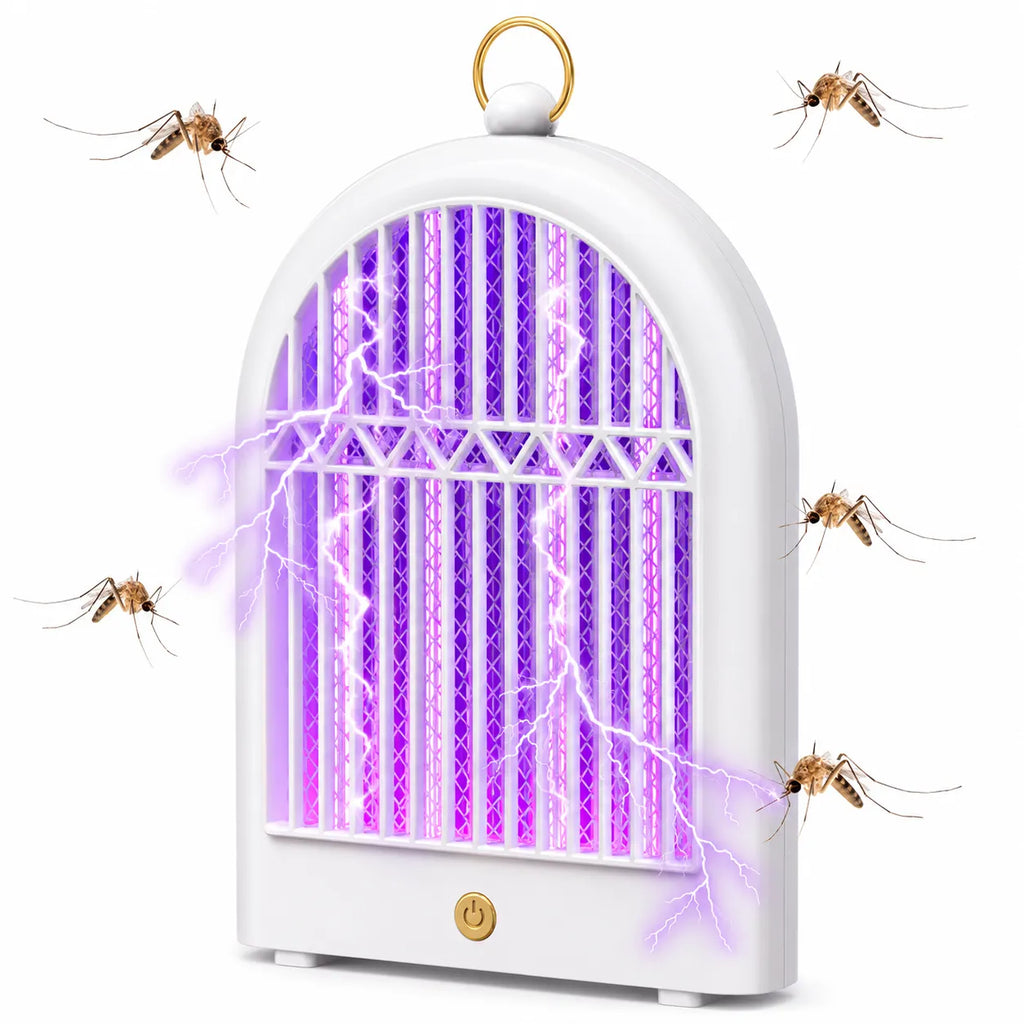 Lampada Insetticida LED UV Ricaricabile USB 2 Modalità Anti Zanzare Mosche da Appendere
