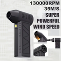Mini ventilatore turbo jet nero con impugnatura e bocchetta frontale
