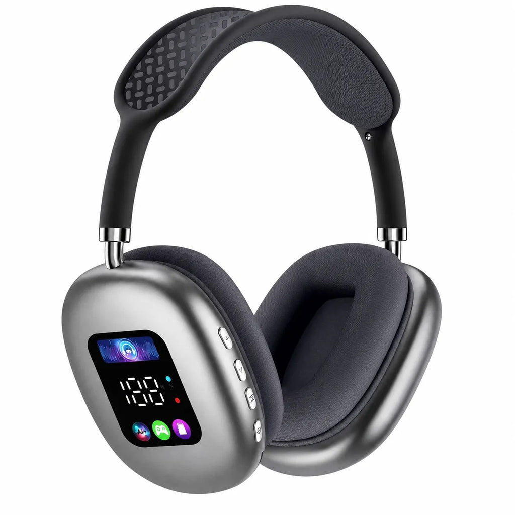 Cuffie Bluetooth Wireless 5.4 con Display Integrato – Audio Hi-Fi Stereo, Bluetooth 5.4, Microfono, Over-Ear