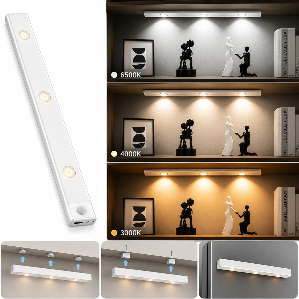 Luce LED Sottopensile 40 cm Ricaricabile con Sensore di Movimento