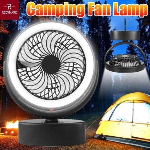 Ventilatore da campeggio per casa ricaricabile con led a lantern per l'aperto