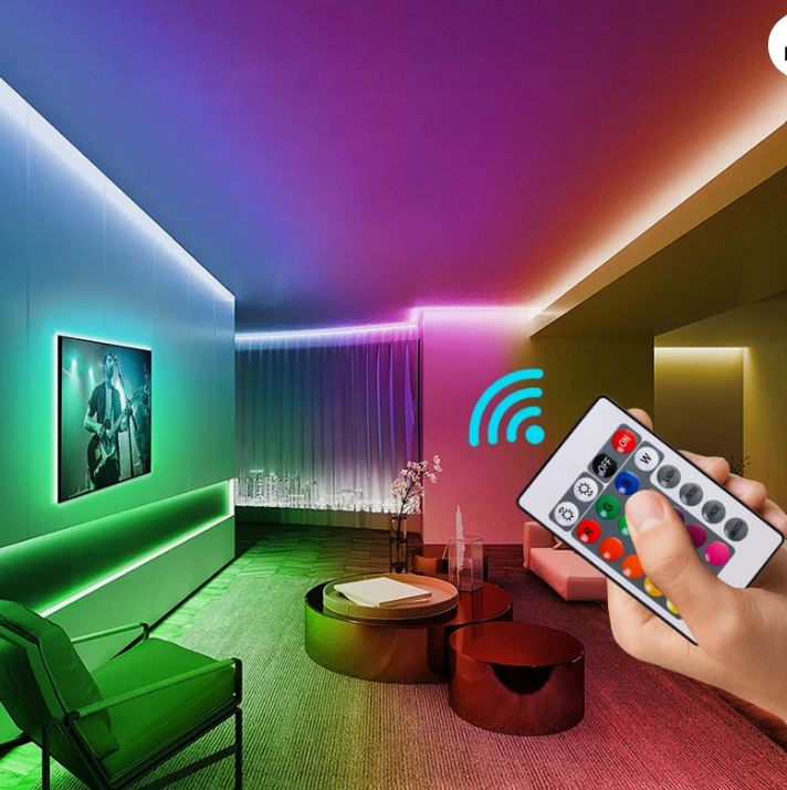 Striscia LED RGB illuminante su pareti e soffitto, con telecomando
