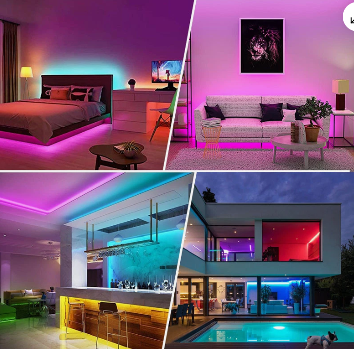Striscia LED RGB per ambienti interni ed esterni, luce a fascia lungo pareti