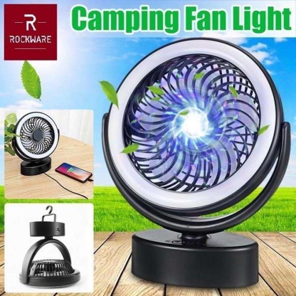 Ventilatore da campeggio per casa ricaricabile con led a lantern per l'aperto