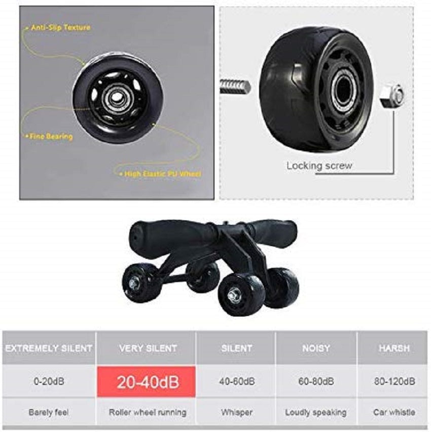AB Wheel Roller Addominali Fitness Palestra Esercizi 5 in 1