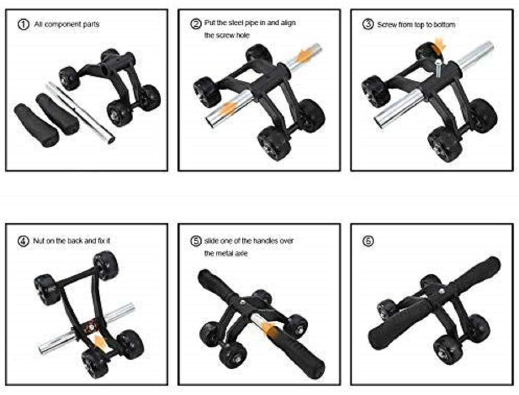 AB Wheel Roller Addominali Fitness Palestra Esercizi 5 in 1