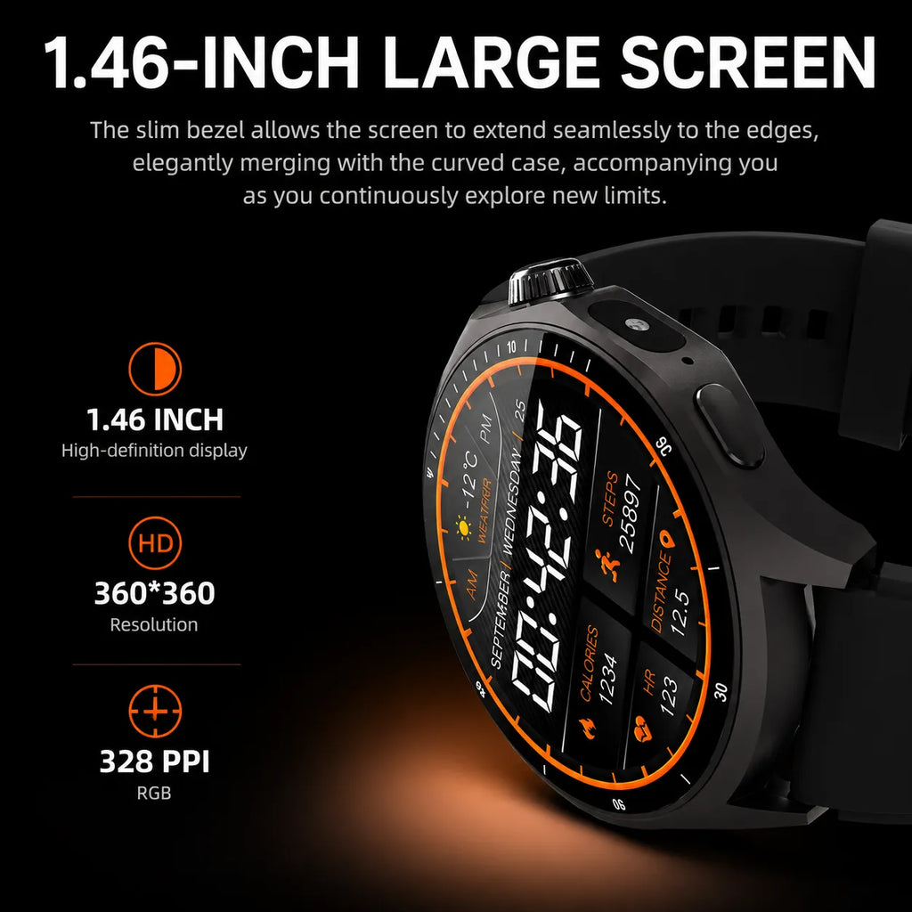 Smartwatch HW18 PRO+ AMOLED 1,46" HD Bluetooth Chiamate Torcia LED con 3 Cinturini