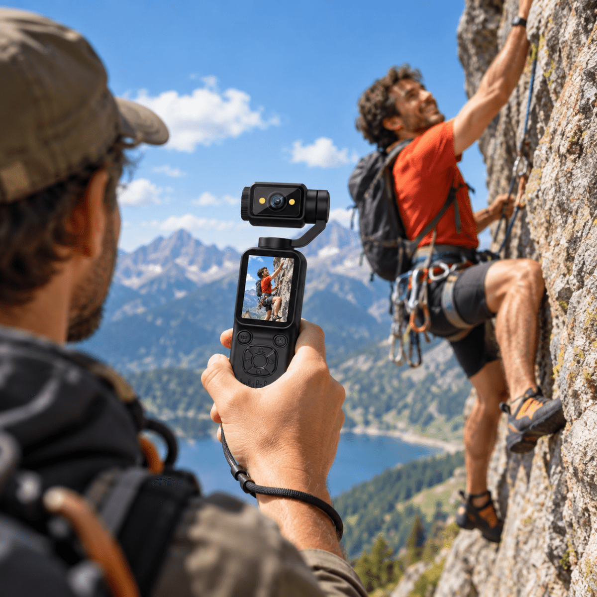 Action Cam Sportiva 4K con Testa Rotante 180°, Schermo LCD, Videocamera Portatile per Vlog, Viaggi, Sport e Riprese Outdoor - | Prendilo Subito