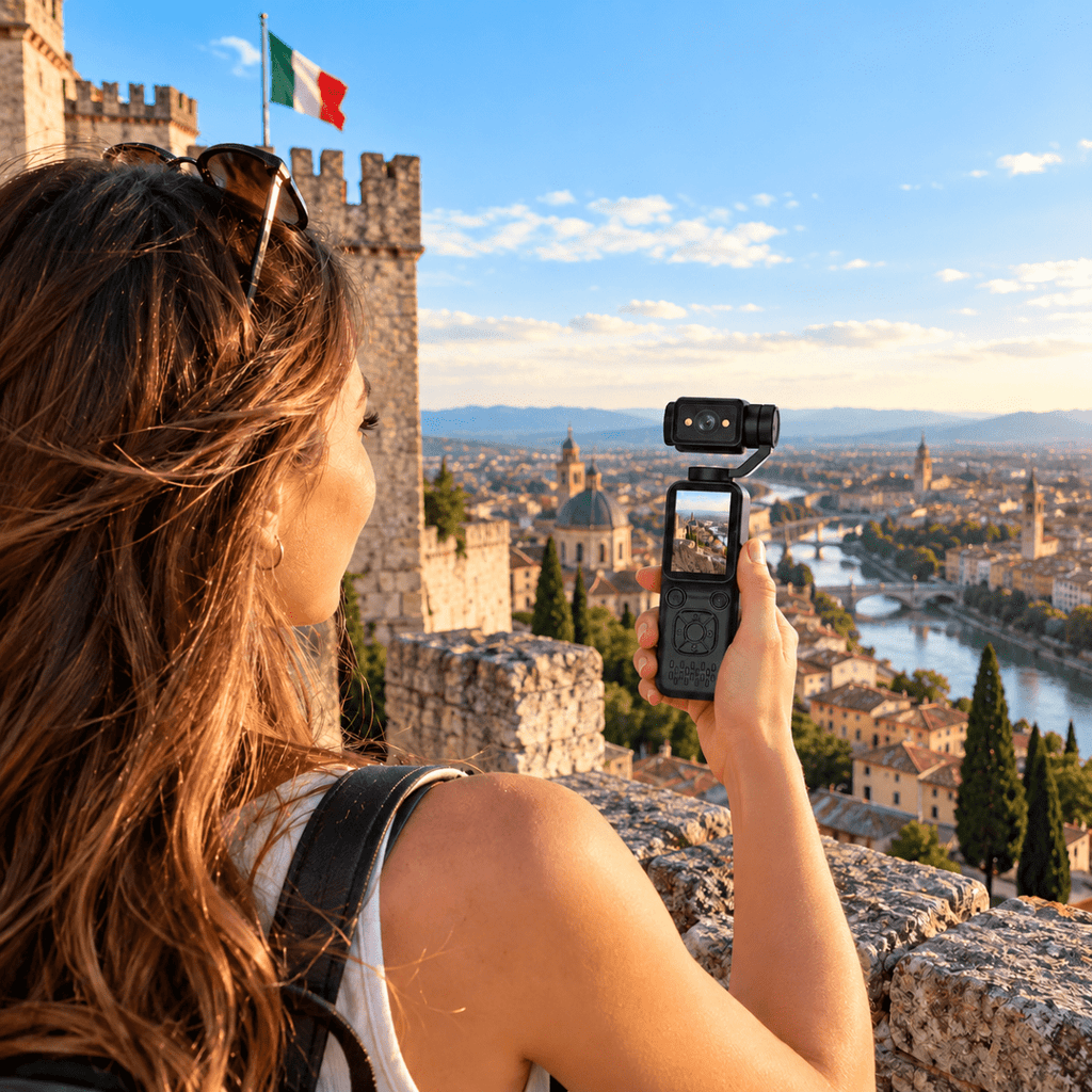 Action Cam Sportiva 4K con Testa Rotante 180°, Schermo LCD, Videocamera Portatile per Vlog, Viaggi, Sport e Riprese Outdoor - | Prendilo Subito