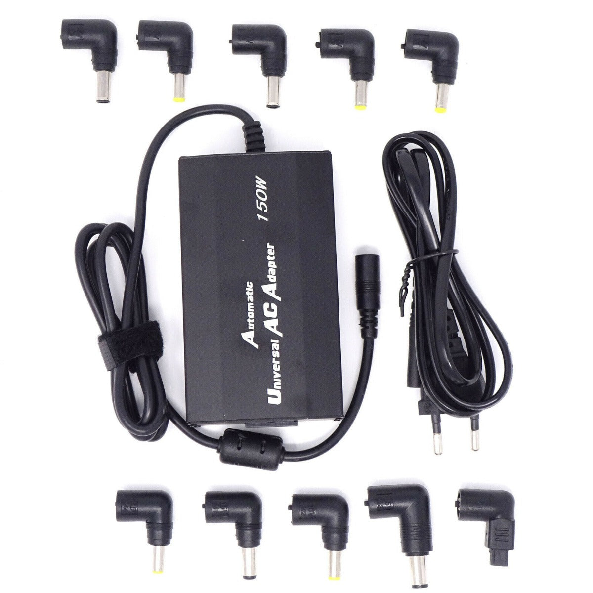 Alimentatore AC universale 150W con cavi e varie spine DC, set completo