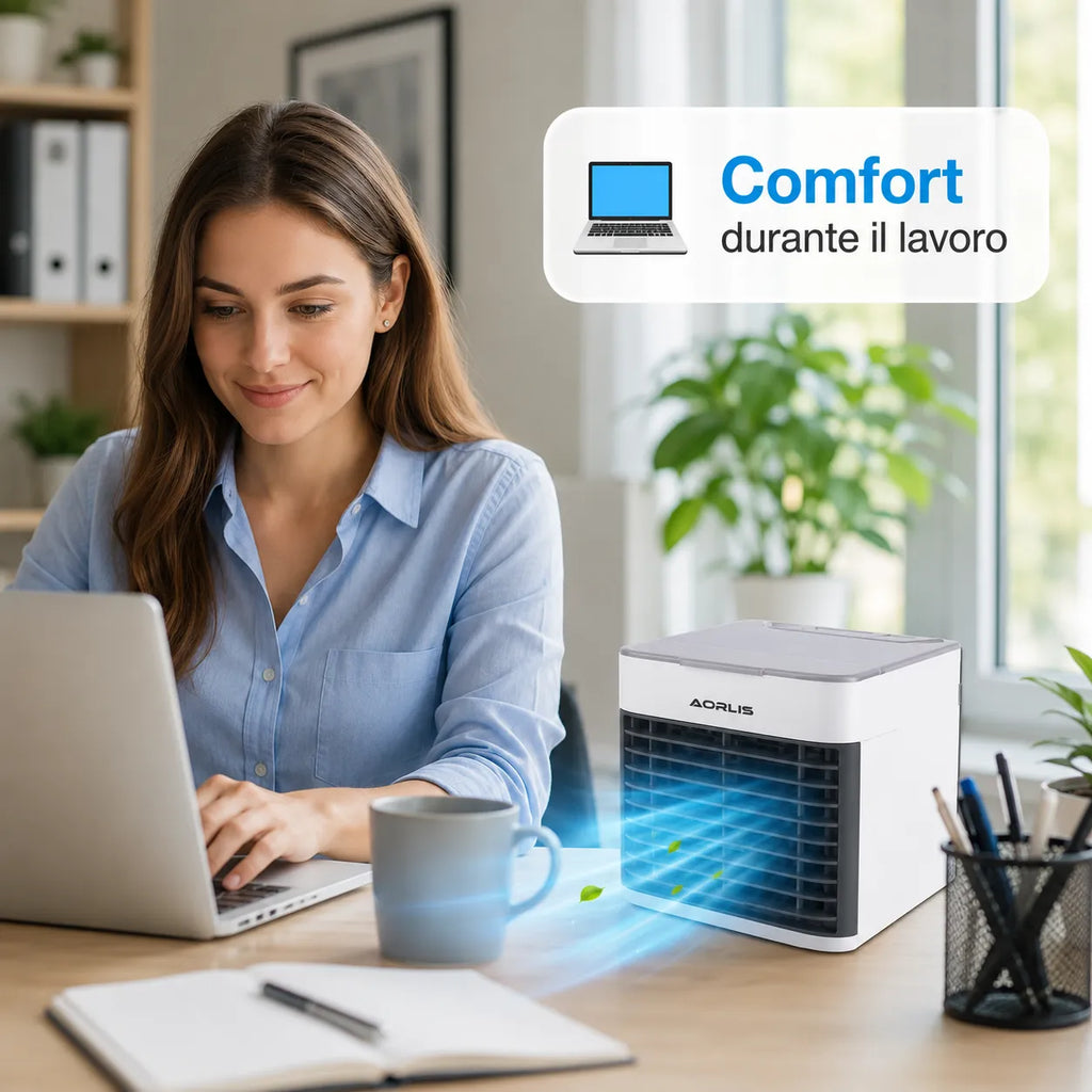 Condizionatore Portatile 500ML Mini Air Cooler USB 3 Velocità LED Raffrescatore