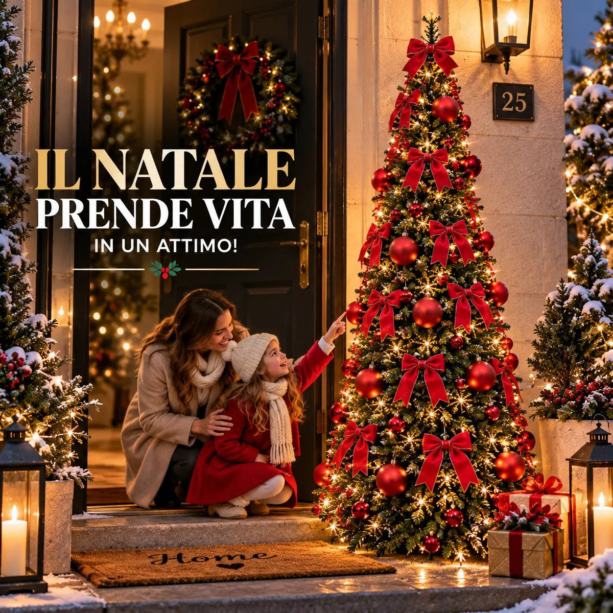 Albero di Natale Pop-Up 180 cm con 150 LED e 85 Decorazioni – Montaggio Rapido e Salvaspazio Base 60 cm Rosso - | Prendilo Subito