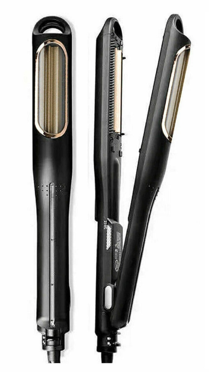 Piastra arricciacapelli HS-978 con fusto ceramico e piastre ondulate, nero