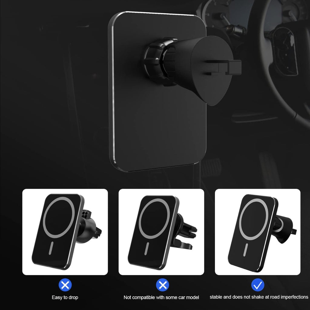 Porta telefono MagSafe nero con morsetto e attacco alla presa d’aria del veicolo