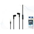 Auricolari neri con microfono e cavo, jack 3,5 mm