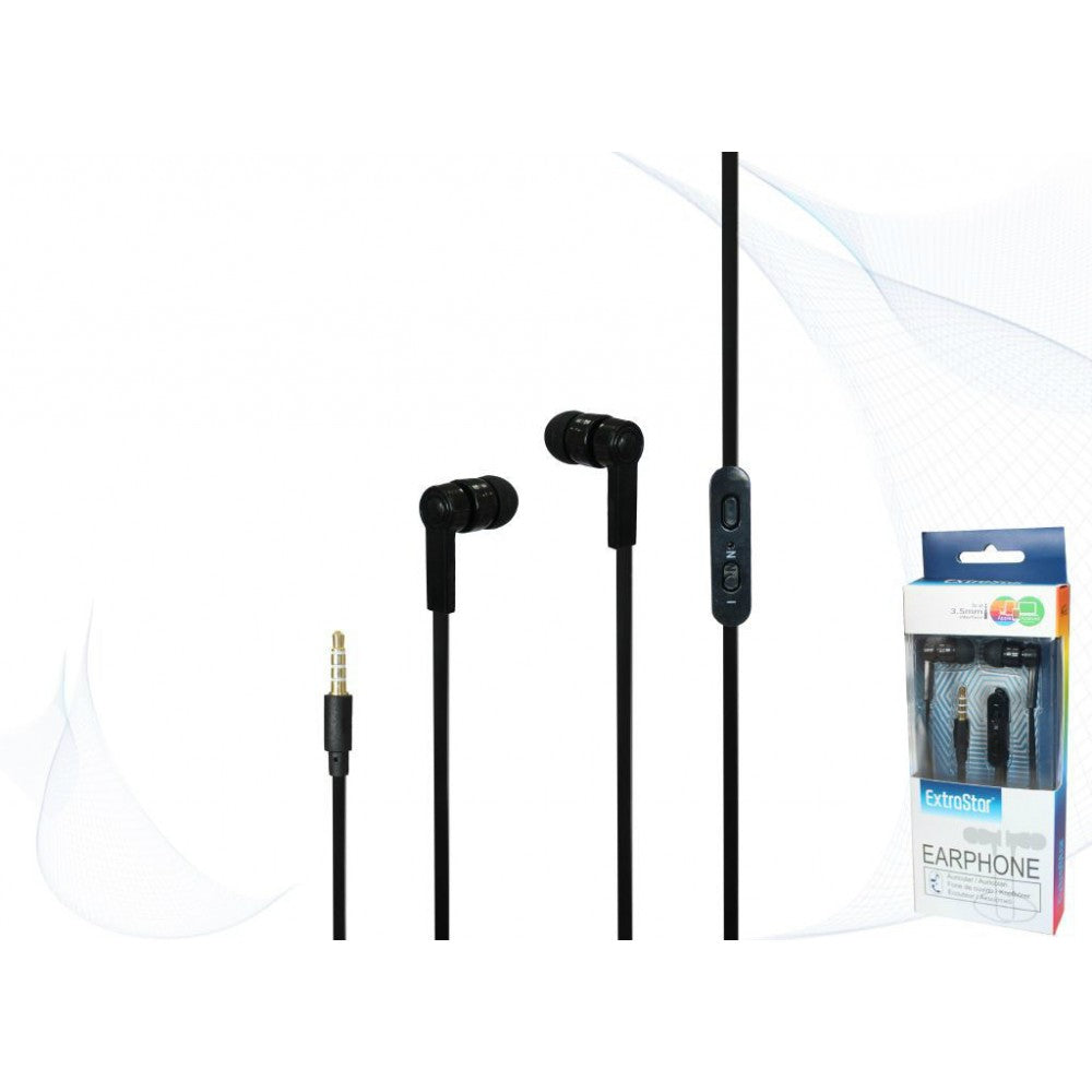 Auricolari neri con microfono e cavo, jack 3,5 mm