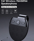 Altoparlante vivavoce Bluetooth auto nero, griglia e pulsanti sul pannello