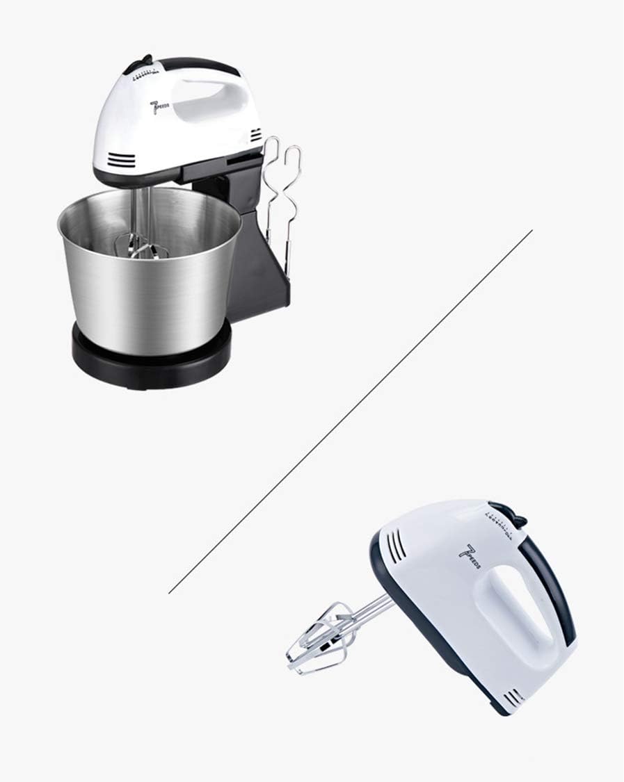 Sbattitore elettrico 2 in 1 con ciotola inox e fruste, vista laterale