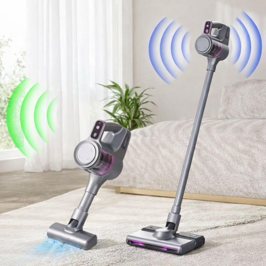 Aspirapolvere senza fili verticale 2-in-1 con spazzola a rullo e serbatoio trasparente