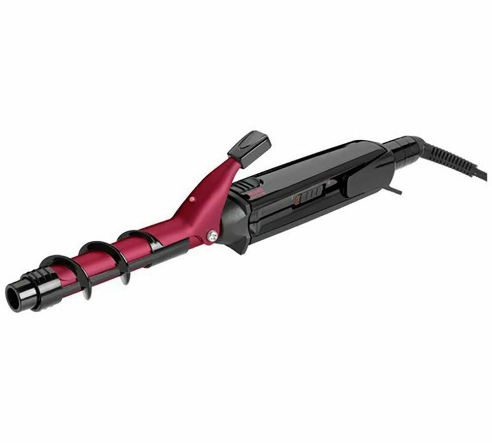 Piastra arricciacapelli in ceramica rosso bordeaux con accessorio a pettine nero