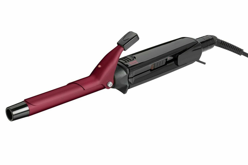 Styler per capelli in ceramica rosso bordeaux con corpo nero e cavo