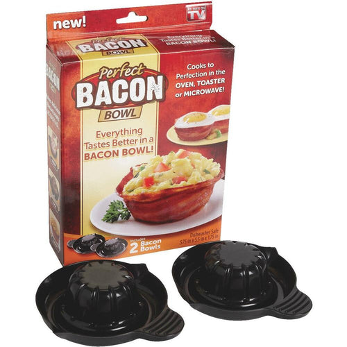 Coppette-stampo per bacon in silicone nero, set da 2