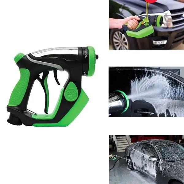 Idropulitrice portatile ad alta pressione con pistola spruzzatore verde e nera