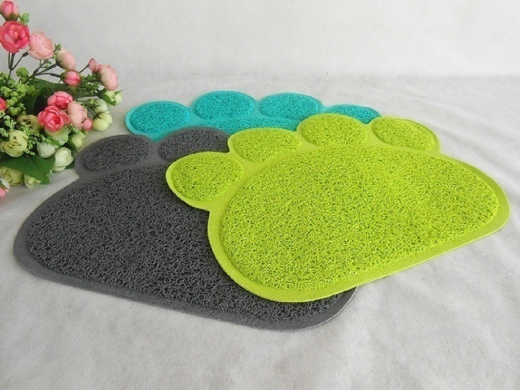 Tappetino antiscivolo a forma di zampa, grigio e verde (set multicolore).