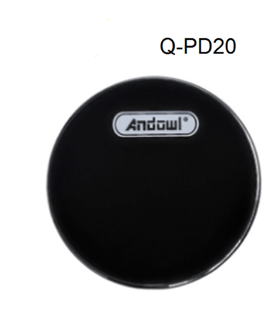 Caricatore wireless rotondo Anndowl Q-PD20, superficie nera.