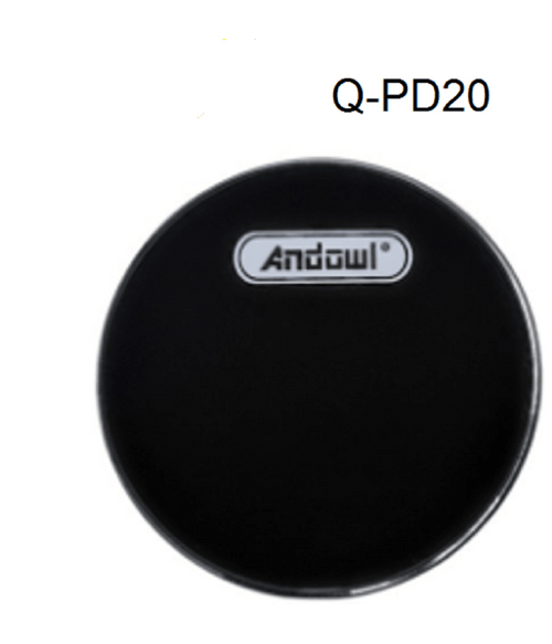 Caricatore wireless rotondo Anndowl Q-PD20, superficie nera.
