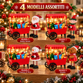 Carrello Natalizio Decorativo con Luci LED Bianco Caldo 24 cm Bancarella Rossa con Regali e Personaggi Natalizi Modelli Assortiti - | Prendilo Subito