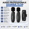Microfono Wireless Lavalier per iPhone Lightning Senza Fili con Riduzione del Rumore – Plug & Play