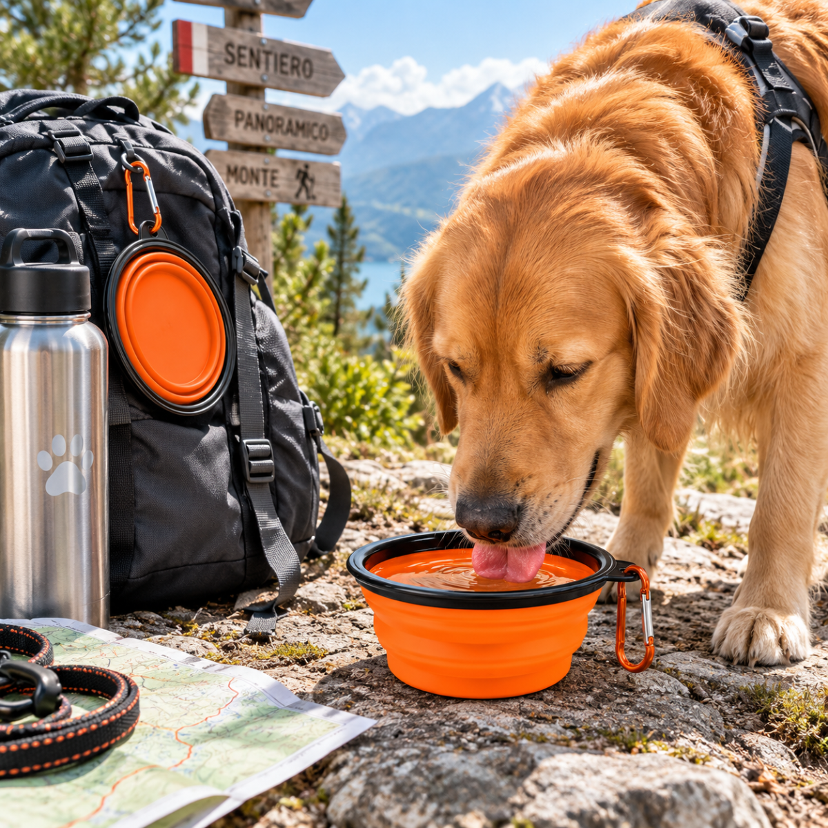 Ciotola Pieghevole per Cani e Gatti in Silicone con Moschettone Scodella Portatile da Viaggio per Acqua e Cibo Lavabile 5 Colori Assortiti - | Prendilo Subito