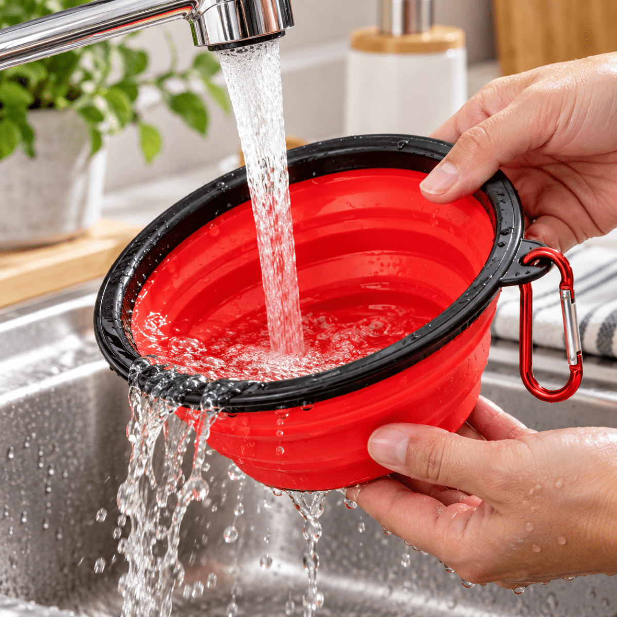 Ciotola Pieghevole per Cani e Gatti in Silicone con Moschettone Scodella Portatile da Viaggio per Acqua e Cibo Lavabile 5 Colori Assortiti - | Prendilo Subito
